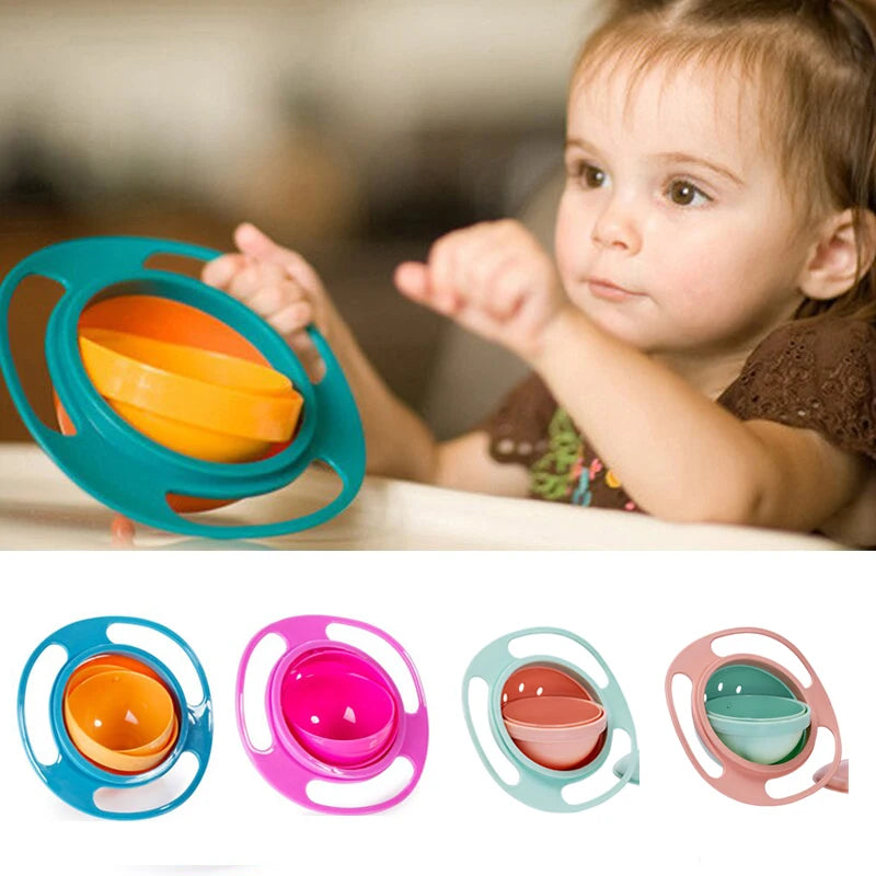 Universal Gyro Bowl (auch bekannt als 360° drehbarer, auslaufsicherer Kinderlernbecher) ist ein innovatives Baby- und Kinderfütterungsgeschirr, das durch sein gyroskopisches Design ein Verschütten verhindert. - FUXL-Shopify