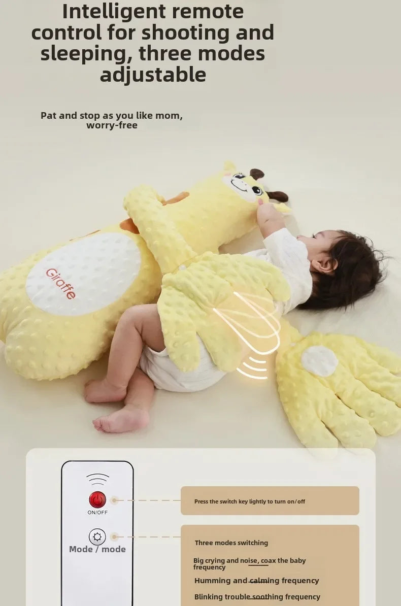 Baby-Schlafkissen mit beruhigender Palmen-Fernbedienung, elektrisches Baby-Handkissen, beruhigende Puppe, Palmenkissen für Kleinkinder