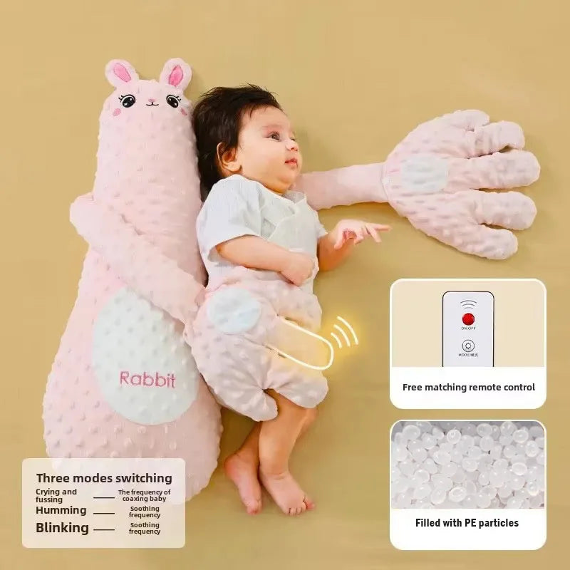 Baby-Schlafkissen mit beruhigender Palmen-Fernbedienung, elektrisches Baby-Handkissen, beruhigende Puppe, Palmenkissen für Kleinkinder