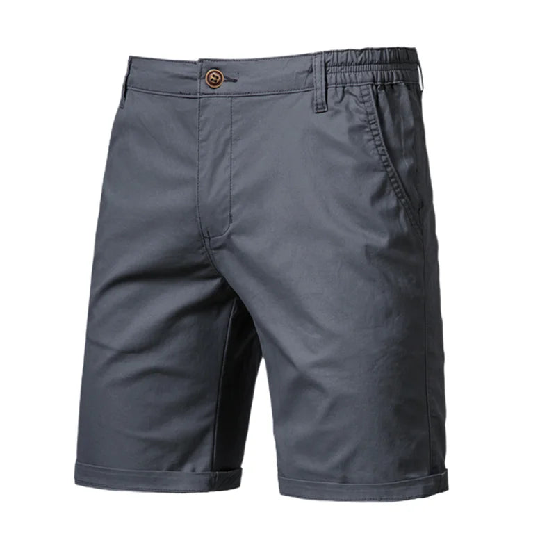 2025 neue Sommer 100% Baumwolle Solide Shorts Männer Hohe Qualität Casual Business Social Elastische Taille Männer Shorts 10 Farben Strand shorts