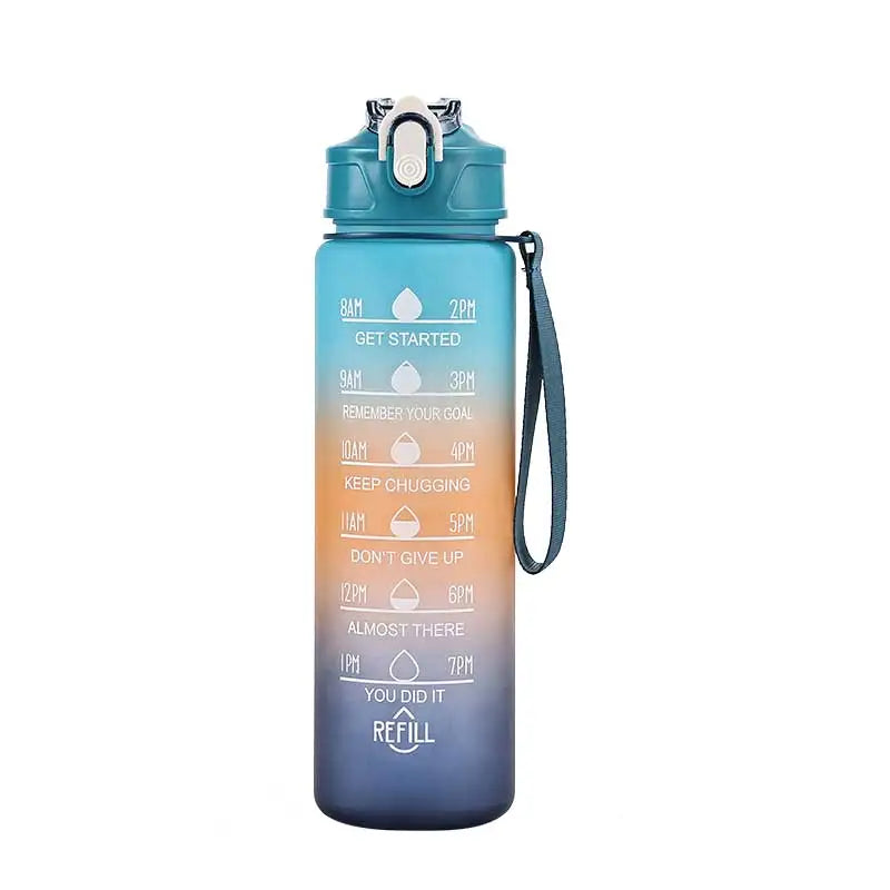 Sportwasserflasche mit zeitverfolgendem Strohhalm, auslaufsicherer, verriegelbarer Klappdeckel für einfaches Tragen, ideal für Outdoor-Abenteuer