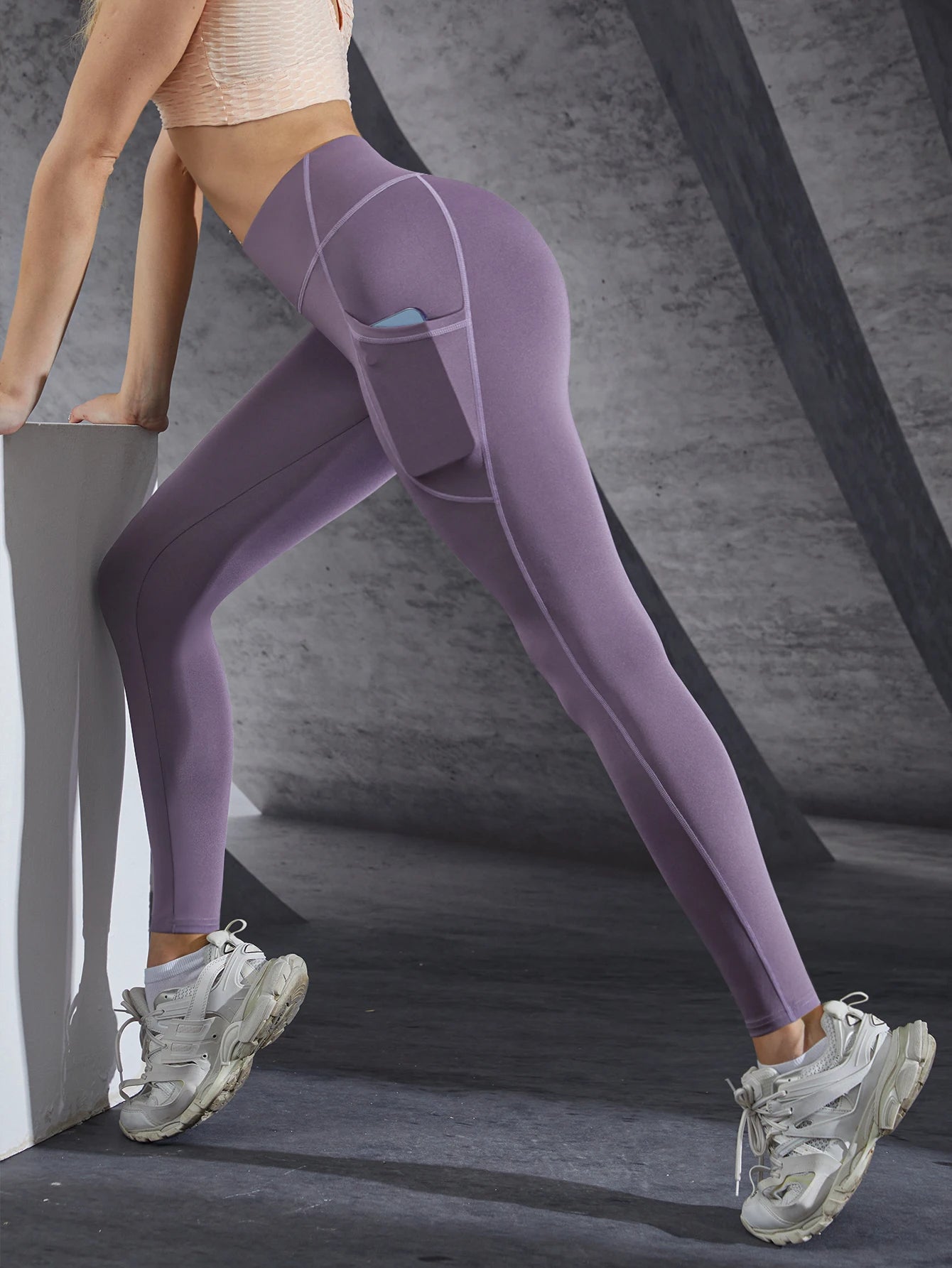 Neue Hohe Taille frauen Leggings Stretch Yoga Hosen Strumpfhosen Mit Taschen Push-Up Fitness Laufsport Einfarbig Hosen