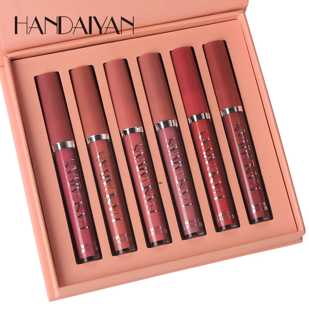 HANDAIYAN 6er Set Flüssig-Lippenstift – Langanhaltender Matt Lipgloss, Nicht Abfärbend – Geschenkbox - FUXL-Shopify