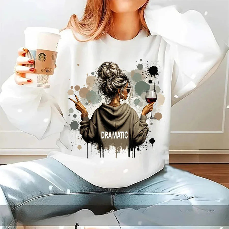 Dramatische Vintage-Aufkleber – Bügelbare Wärmeübertragungssticker für T-Shirts, Hoodies & Taschen – Retro-Design für Kleidung & Stoff