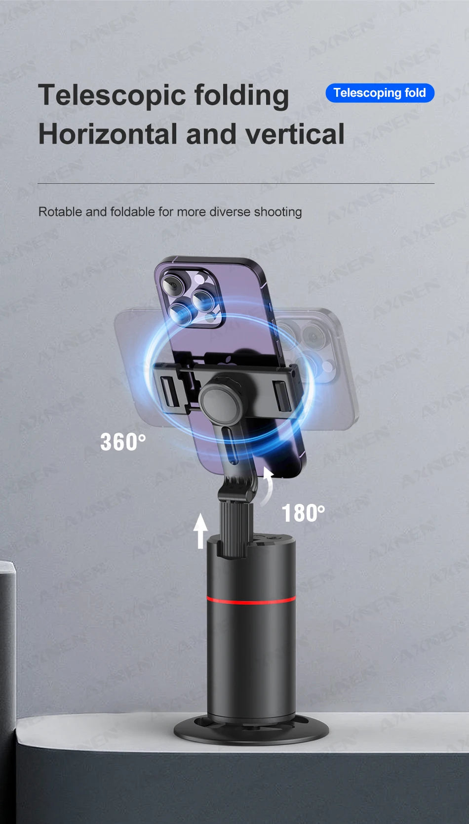 AXNEN P02 360 Rotation Follow-up Gimbal Stabilisator Einbeinstativ Desktop Tracking Gimbal mit Fernbedienung für Telefon Tiktok Live Fotografie - FUXL-Shopify