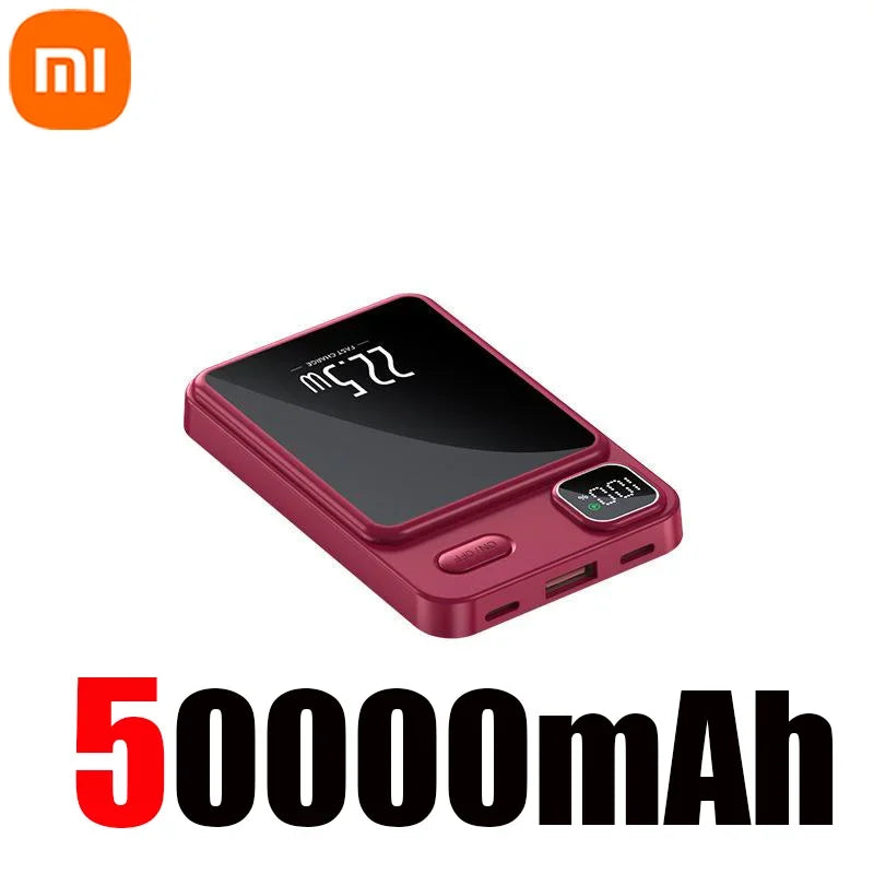 Xiaomi 50000mAh Magnetische Power Bank – Kabelloses Ladegerät mit MagSafe, Schnellladung für Android & iPhone 14/15