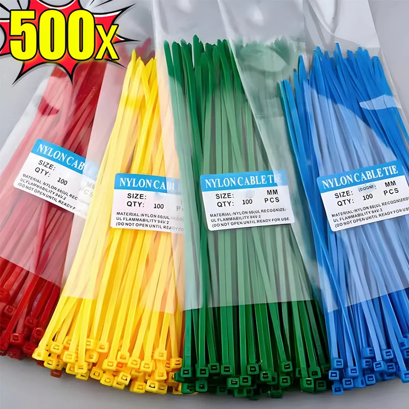 Nylon-Kabelbinder, selbstsichernde Kabelbinder, Riemen, Heimbüro, wiederverwendbar, feste Befestigungsring, Schlaufe, Kunststoff-Drahtbinder, Großhandel