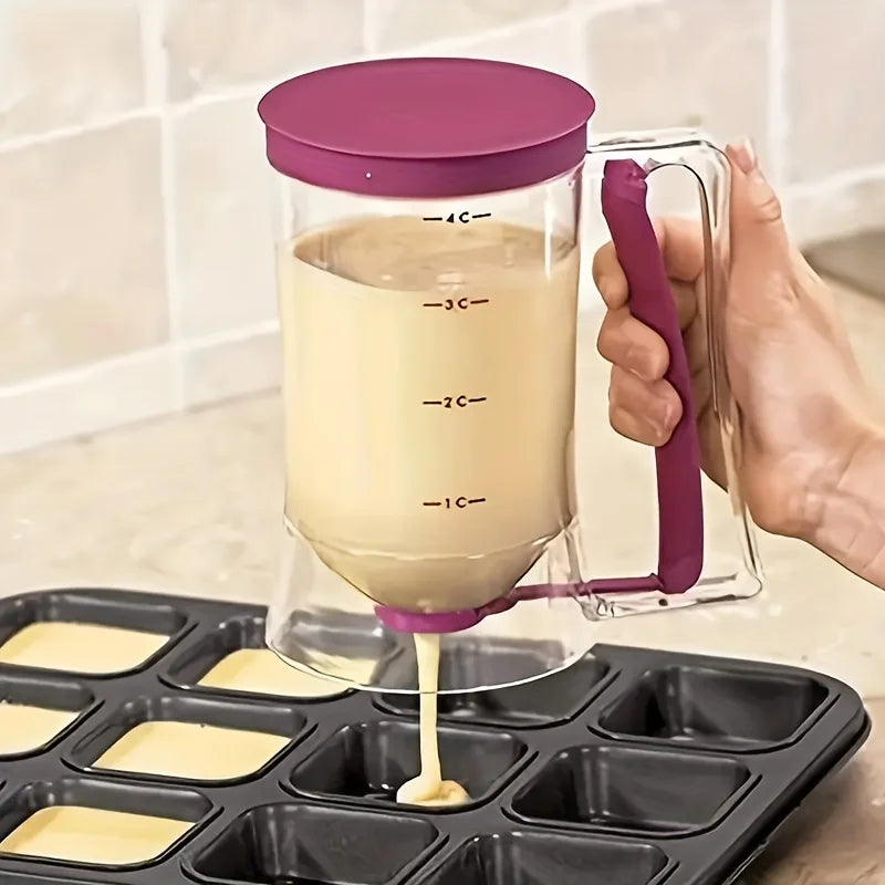 900ml Teigspender (1 Stück) – Mit Messskala & Auslauf – Ideal für Pfannkuchen, Cupcakes & Kekse – Spülmaschinengeeignet - FUXL-Shopify