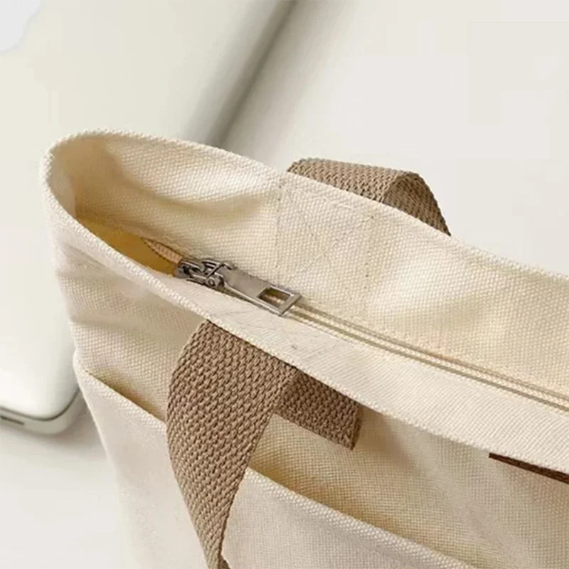 1Pc frauen Einkaufstasche Leinwand Nähgarn Große Kapazität Erweiterte Sinn Handtasche Bequem Praktische Weibliche der Pendler Tasche