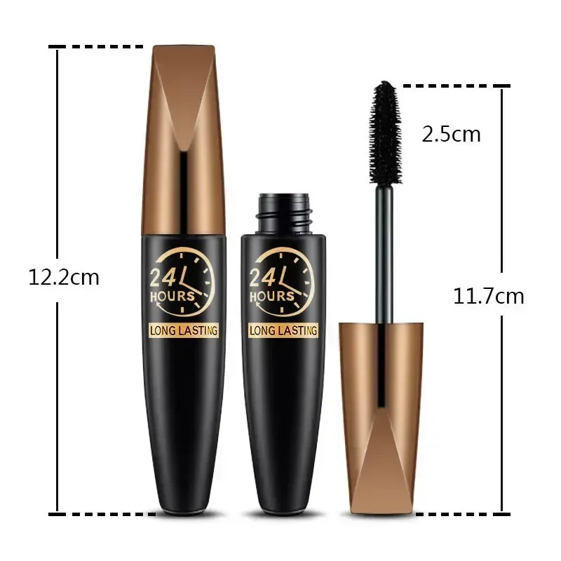 5D Wasserdichte Mascara Verlängert Wimpern Verlängerung Schwarz Seide Faser Mascara Weibliche Make-Up Kosmetische Wasserdichte Mascara