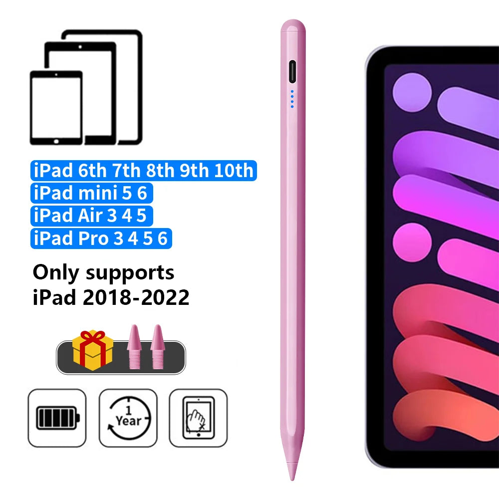 Stylus Pen für Apple Pencil (2022-2018) mit LED-Power-Anzeige & Palm Rejection – Präziser Touch-Stift für iPad Pro/Air/Mini