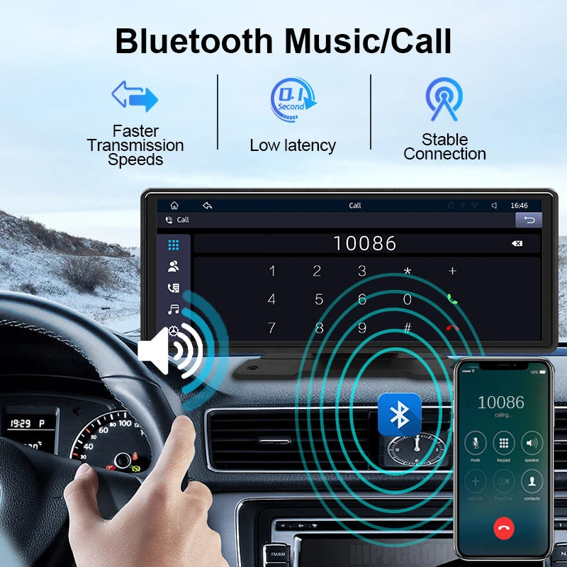 10,26 "Auto Spiegel Radio Multimedia Video Player Universal Wireless Carplay Android Auto Bildschirm Mit Bluetooth AUX USB