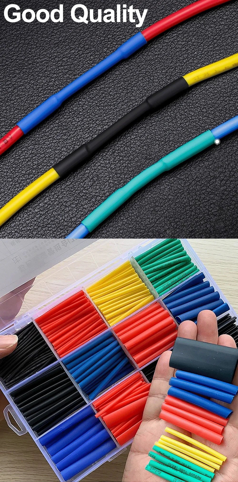 Schrumpfschlauch, thermobeständiges Rohr, Schrumpfverpackungsset, elektrischer Anschluss, Draht, Kabel, Isolierung, ummantelter Schutz