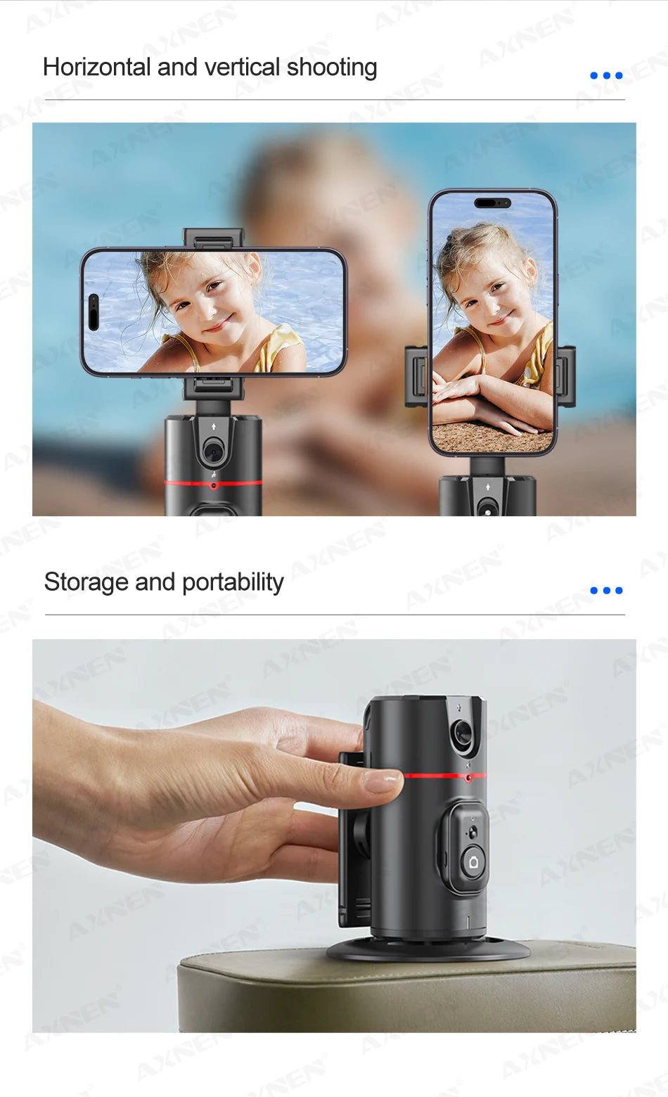 AXNEN P02 360 Rotation Follow-up Gimbal Stabilisator Einbeinstativ Desktop Tracking Gimbal mit Fernbedienung für Telefon Tiktok Live Fotografie - FUXL-Shopify