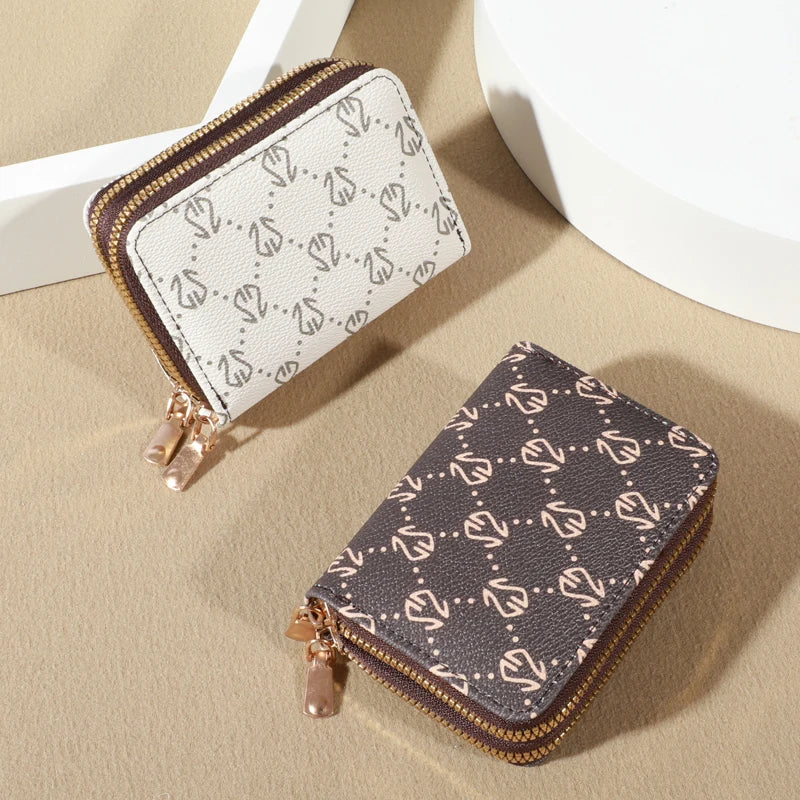 Schickes Vintage-Geldbörse mit Kartenhalter und Reißverschluss für Damen – sichere Multi-Kartenfächer, modisches Kunstleder mit Münzgeldbörse, luxuriös