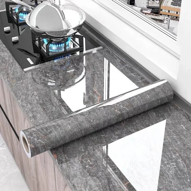 Produktbild von 60 cm/80 cm Marmor selbstklebende Tapete zum Abziehen und Aufkleben, Tapete für Küche, Badezimmer, Kontaktpapier, moderne wasserdichte Wandaufkleber – hochwertig verarbeitet für tägliche Anwendung