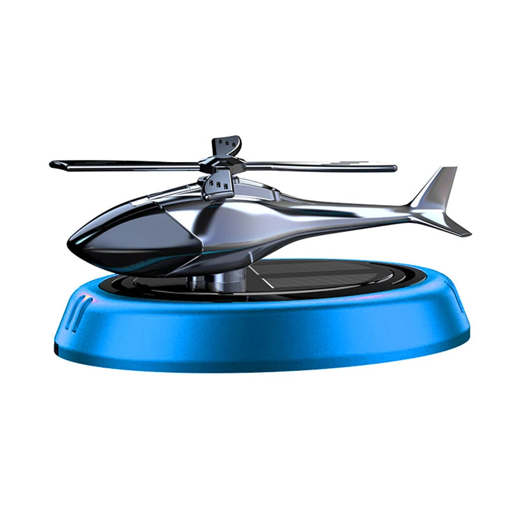 Solarbetriebener Rotationshubschrauber, Solar-Aromatherapie, Auto-Lufterfrischer, Legierung + ABS, Holzduft, Auto-Aroma-Diffusor