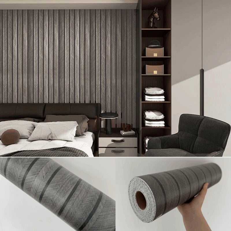 Nachahmung von Holzmaserung, Schaumstoff-Tapete, selbstklebend, wasserdicht, für Schlafzimmer, Wohnzimmer, Wandaufkleber zum Abziehen und Aufkleben, Raumdekoration