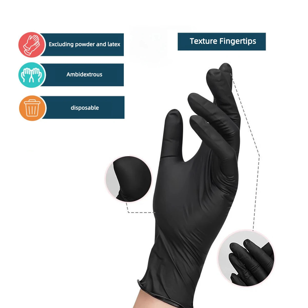 Schwarze Einmal-Handschuhe – Latexfrei für Küche & Industrie