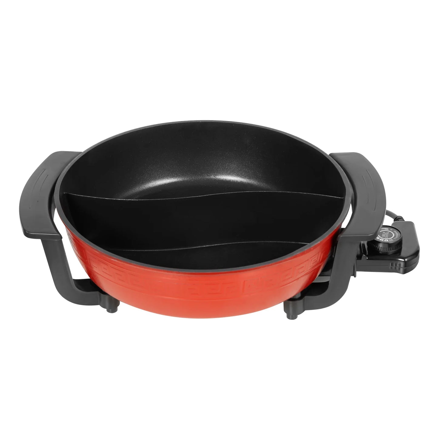 6L Haushalts-Hot Pot 1360 W 220 V elektrischer Kochtopf Bratpfanne Eintopftopf 2 Fächer Antihaft-Hotpot Temperatur einstellbar