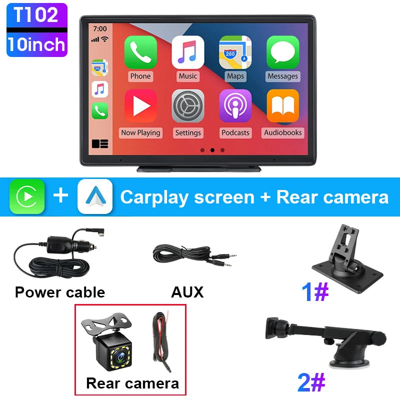 JMCQ 10-Zoll-Carplay-Auto-Smart-Screen-Multimedia-Video-Player Drahtloses Carplay Android Auto Autoradio für Apple Android Stereo