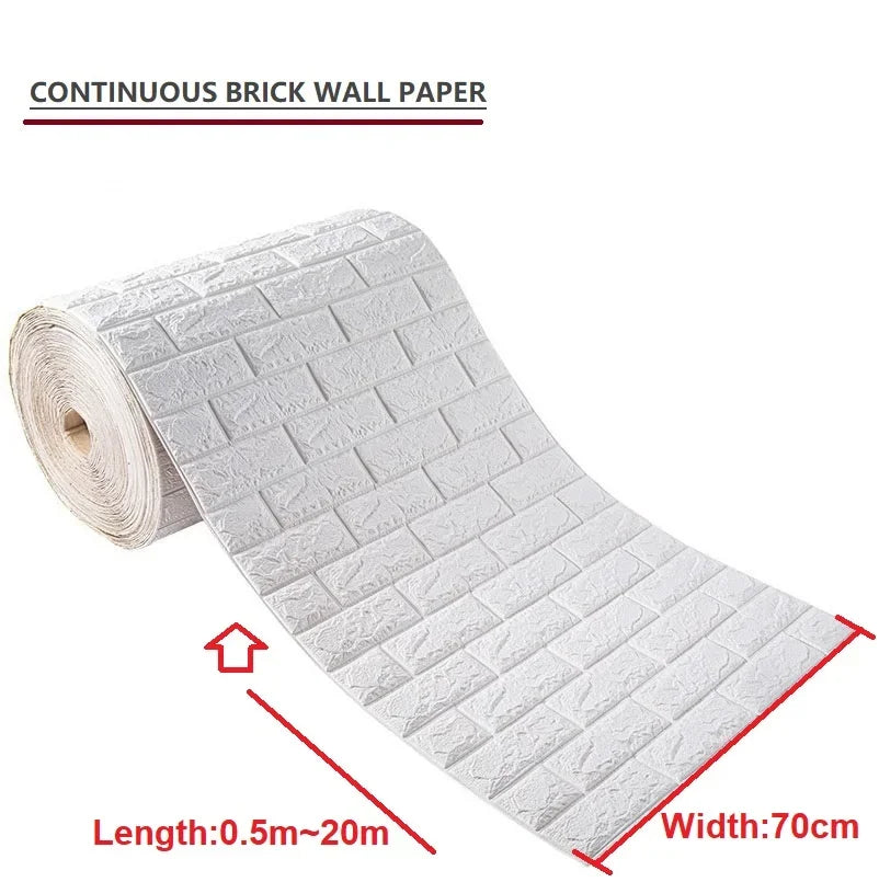 70 cm x 1/5/10 m 3D-Tapete, Dekoration, selbstklebend, antiker Schaumstoff, Ziegelstein-Tapete, Wohnzimmer, Schlafzimmer, wasserdichter 3D-Wandaufkleber