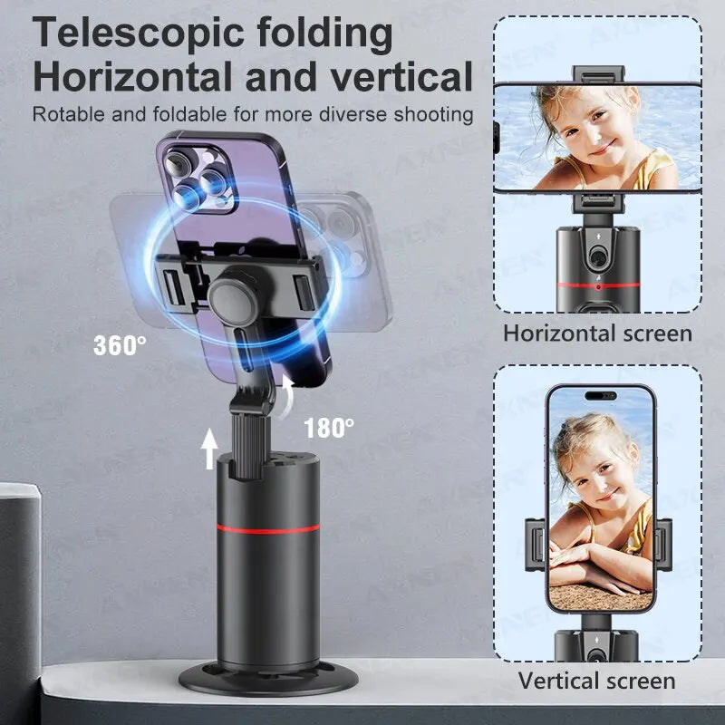 AXNEN P02 360 Rotation Follow-up Gimbal Stabilisator Einbeinstativ Desktop Tracking Gimbal mit Fernbedienung für Telefon Tiktok Live Fotografie - FUXL-Shopify