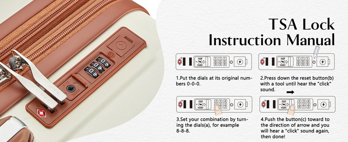 imiomo Erweiterbares Handgepäck-Koffer-Set mit Reisetasche, Getränkehalter, TSA-Schloss, Spinner-Räder, leicht und langlebig