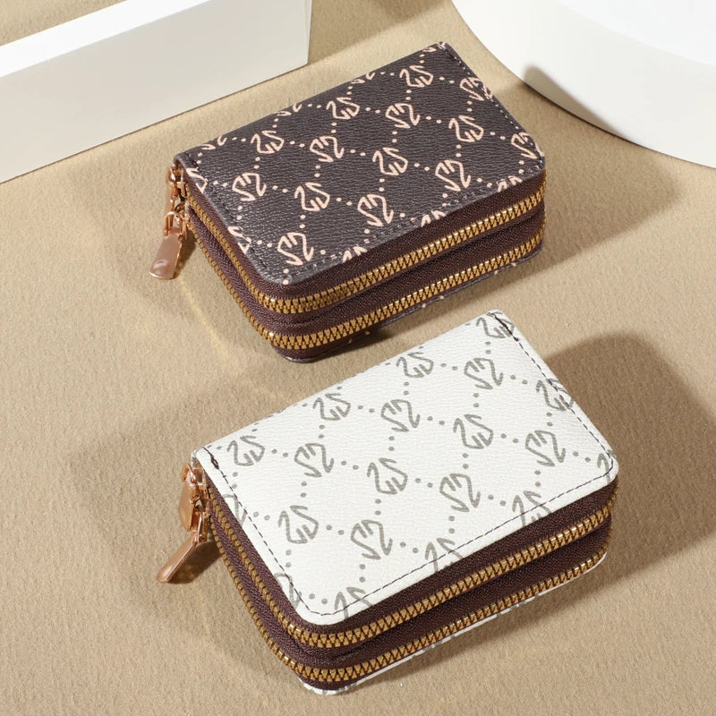 Schickes Vintage-Geldbörse mit Kartenhalter und Reißverschluss für Damen – sichere Multi-Kartenfächer, modisches Kunstleder mit Münzgeldbörse, luxuriös