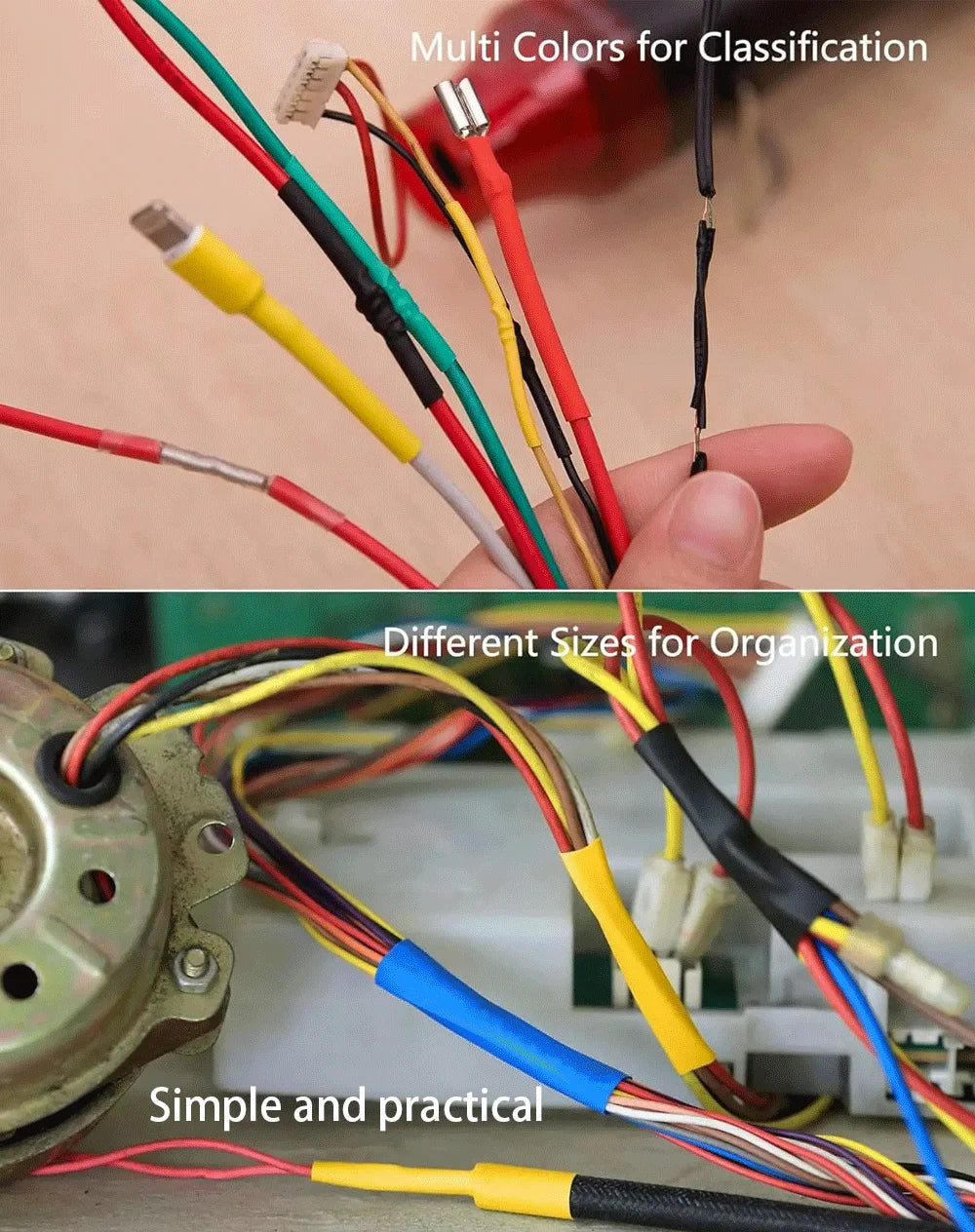 Schrumpfschlauch, thermobeständiges Rohr, Schrumpfverpackungsset, elektrischer Anschluss, Draht, Kabel, Isolierung, ummantelter Schutz