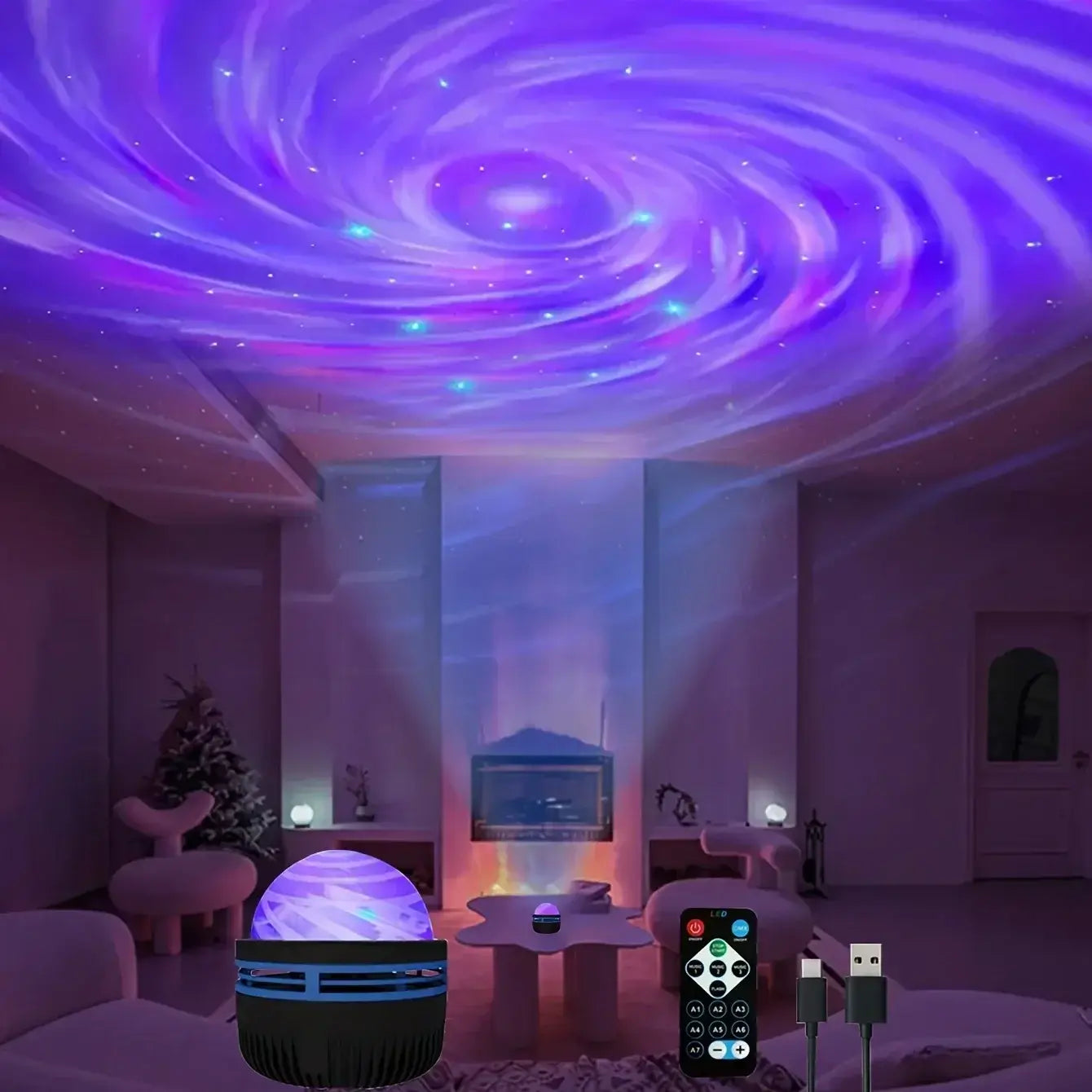 LED-Galaxie Projektor Licht mehrfarbige Fernbedienung für Schlafzimmer Dekoration Weihnachts stern Projektor Nachtlicht Neujahrs geschenk