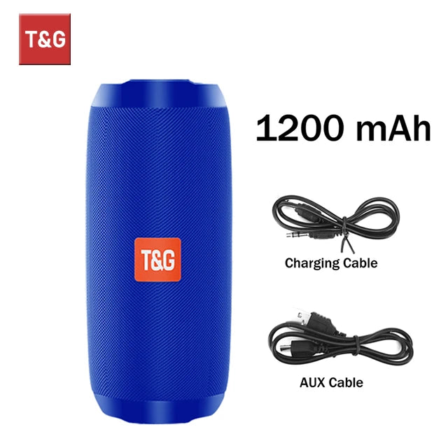 Bluetooth-Lautsprecher T&G TG117 Tragbare TWS-Soundbox Wasserdichter Lautsprecher Outdoor-Stereo-Surround-Lautsprecher unterstützen TF FM-Radio