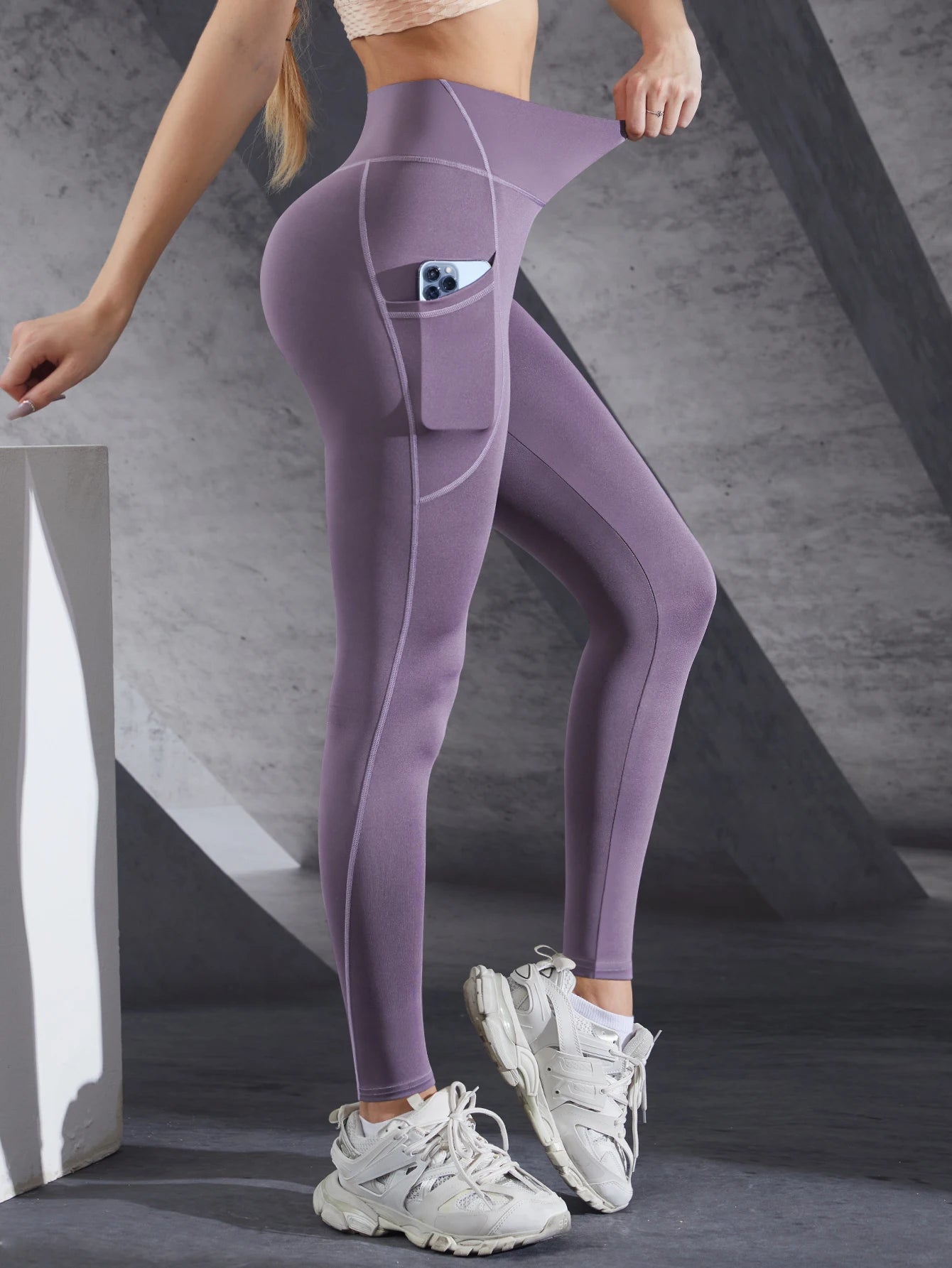 Neue Hohe Taille frauen Leggings Stretch Yoga Hosen Strumpfhosen Mit Taschen Push-Up Fitness Laufsport Einfarbig Hosen
