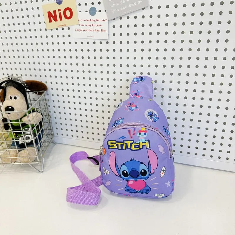 Stitch & Angel Sling Brusttasche, Cartoon-Anime-Umhängetasche, modische lässige Umhängetasche mit Münzgeldbörse für die tägliche Reise