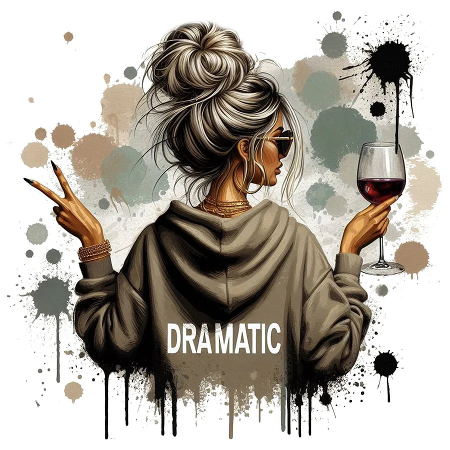 Dramatische Vintage-Aufkleber – Bügelbare Wärmeübertragungssticker für T-Shirts, Hoodies & Taschen – Retro-Design für Kleidung & Stoff