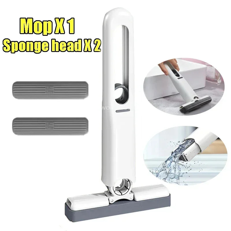 Schwamm Stroh Reinigung Kleine Reiniger Mini Mopp Leistungsstarke Squeeze Falten Hause Selbst-quetschen Boden Waschen Mops Saubere Werkzeuge