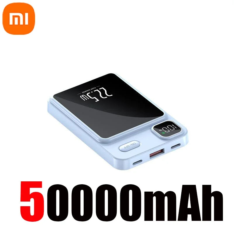 Xiaomi 50000mAh Magnetische Power Bank – Kabelloses Ladegerät mit MagSafe, Schnellladung für Android & iPhone 14/15