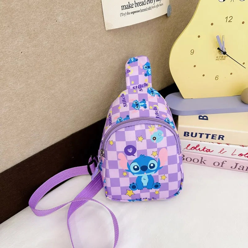 Stitch & Angel Sling Brusttasche, Cartoon-Anime-Umhängetasche, modische lässige Umhängetasche mit Münzgeldbörse für die tägliche Reise