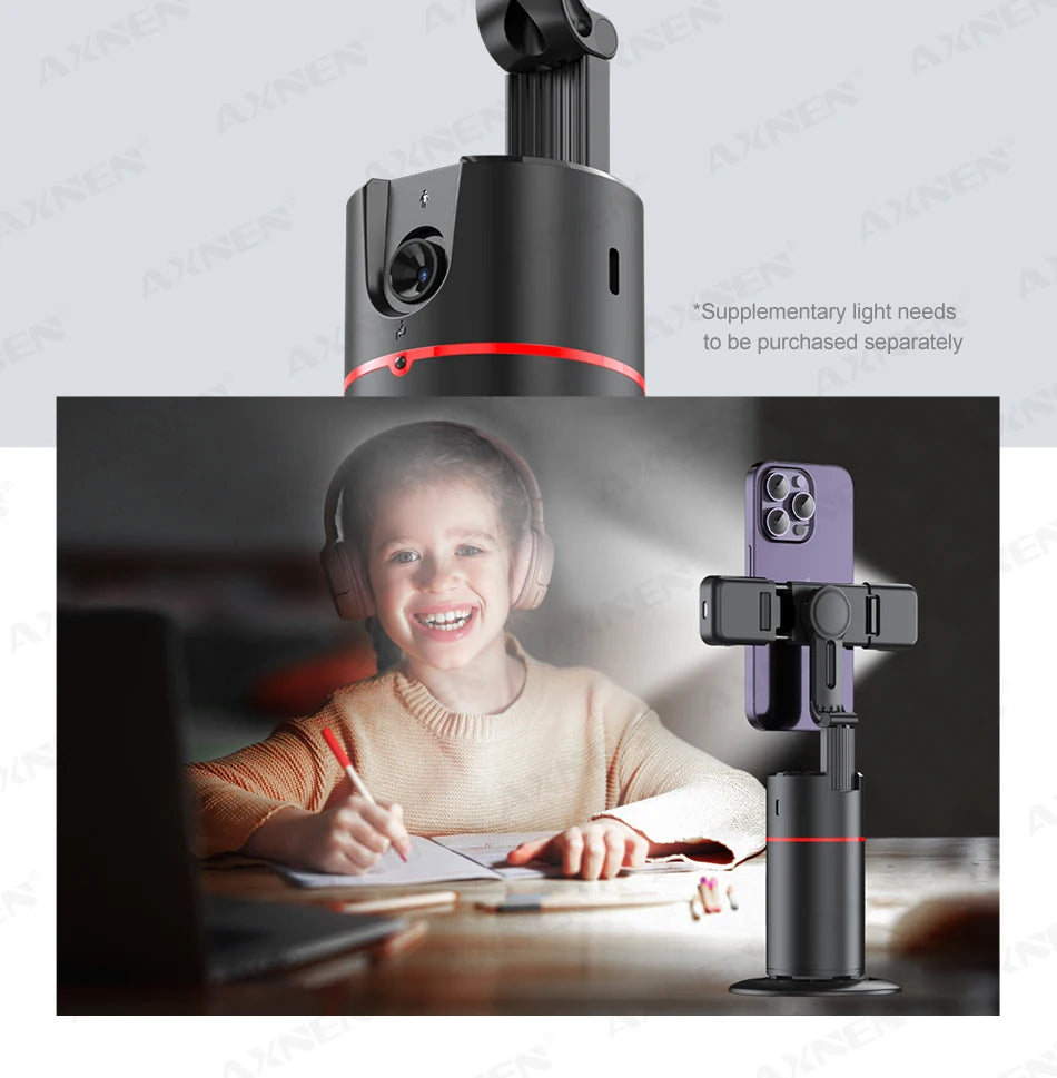 AXNEN P02 360 Rotation Follow-up Gimbal Stabilisator Einbeinstativ Desktop Tracking Gimbal mit Fernbedienung für Telefon Tiktok Live Fotografie - FUXL-Shopify