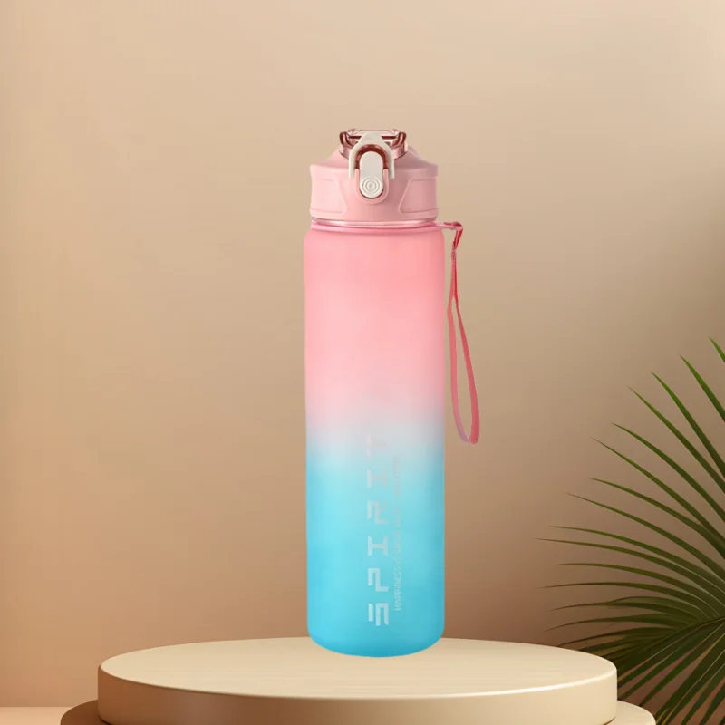 Sportwasserflasche mit zeitverfolgendem Strohhalm, auslaufsicherer, verriegelbarer Klappdeckel für einfaches Tragen, ideal für Outdoor-Abenteuer - FUXL-Shopify