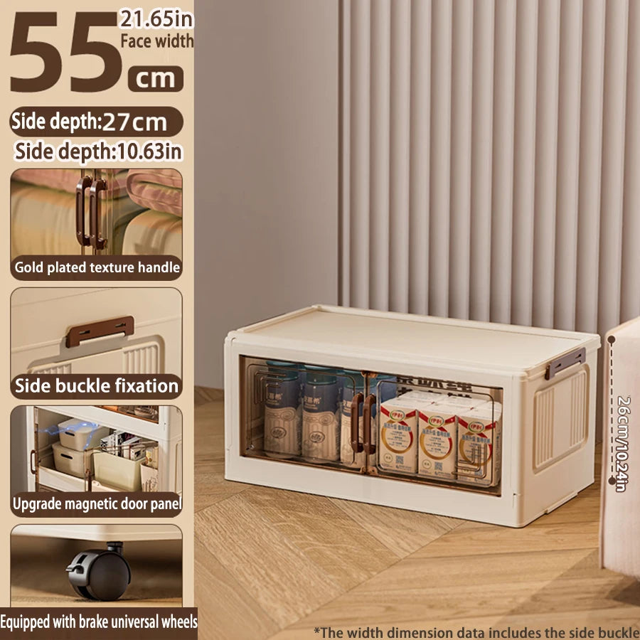 45/55/65 cm Länge, zusammenklappbarer Multifunktions-Aufbewahrungsschrank, Kleinigkeiten-Schrank, großes Fassungsvermögen, staubdichter Kleiderschrank
