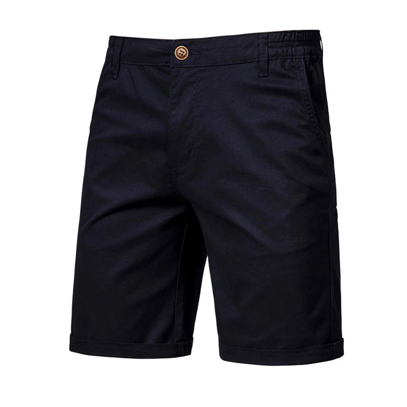 2025 neue Sommer 100% Baumwolle Solide Shorts Männer Hohe Qualität Casual Business Social Elastische Taille Männer Shorts 10 Farben Strand shorts