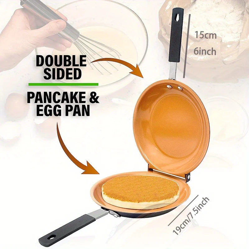 Doppelseitige Anti-Haft Pfanne – Klappbar für Pancakes & Eier