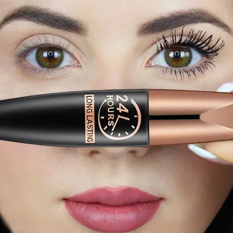 5D Wasserdichte Mascara Verlängert Wimpern Verlängerung Schwarz Seide Faser Mascara Weibliche Make-Up Kosmetische Wasserdichte Mascara