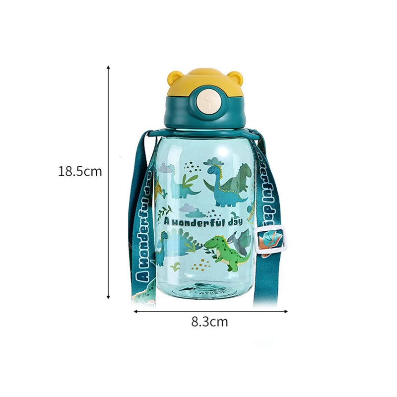 1PC Kinder Wasser Schnabeltasse Kinder Wasserflasche mit Strohhalm und Griff Tragbare Trinkflasche Tasse Kinder