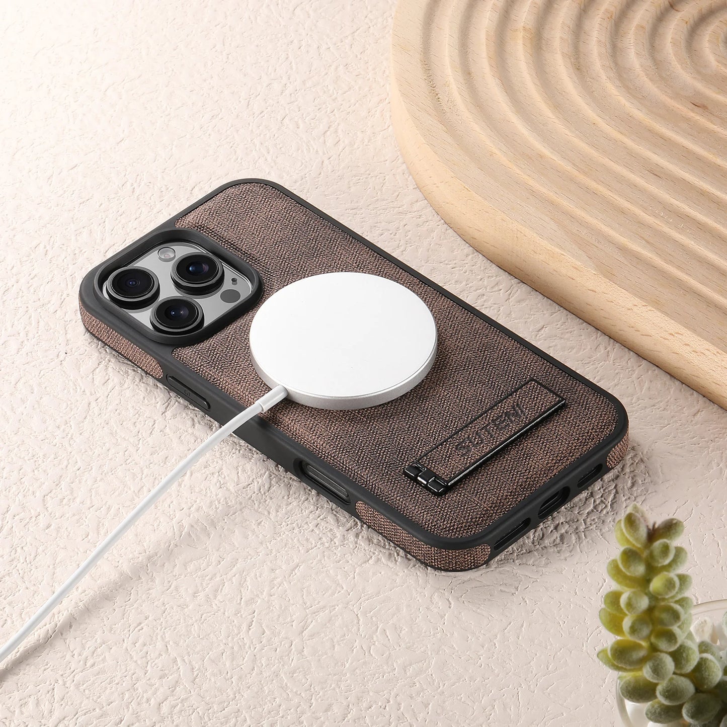 SUTENI Luxus PU Leder MagSafe Hülle