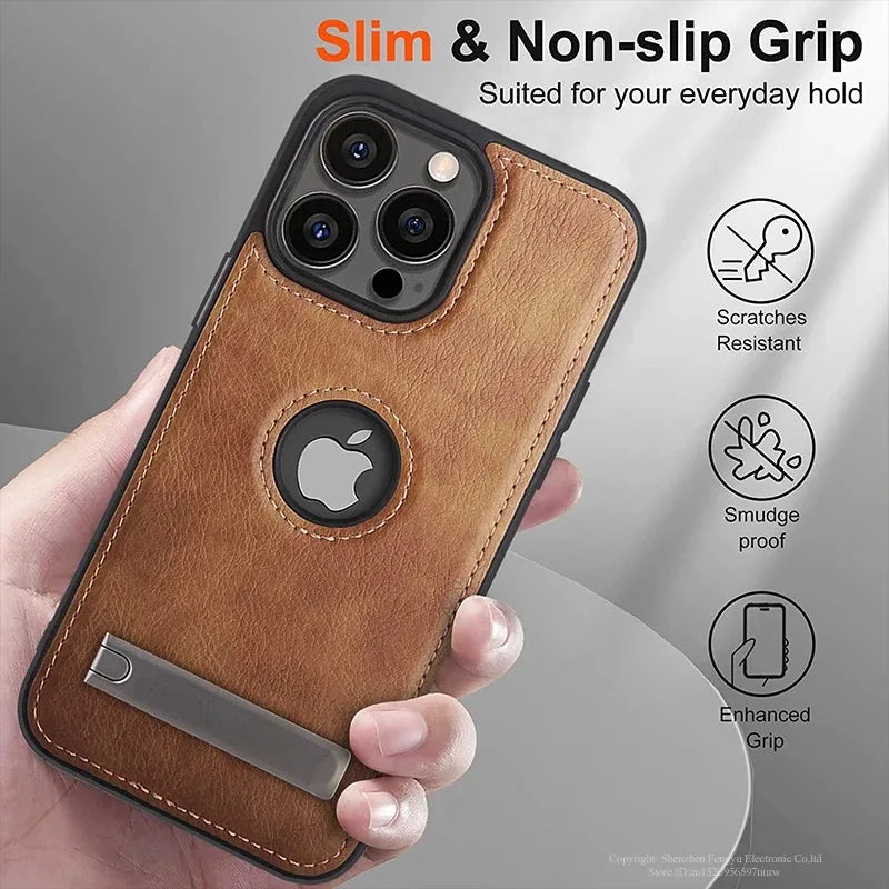 Luxus PU Leder Handyhülle mit Standfuß für iPhone