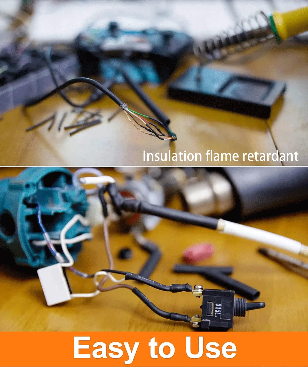 Schrumpfschlauch, thermobeständiges Rohr, Schrumpfverpackungsset, elektrischer Anschluss, Draht, Kabel, Isolierung, ummantelter Schutz