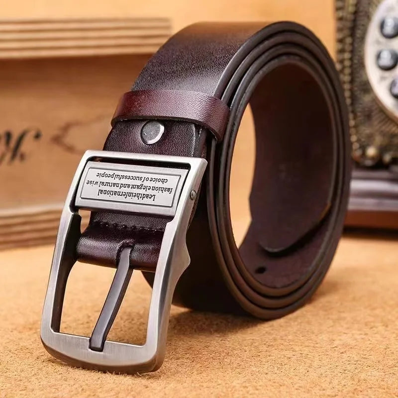 Herren-Gürtel aus Leder – Edles Metall-Schnallen-Design für Business & Freizeit - FUXL-Shopify