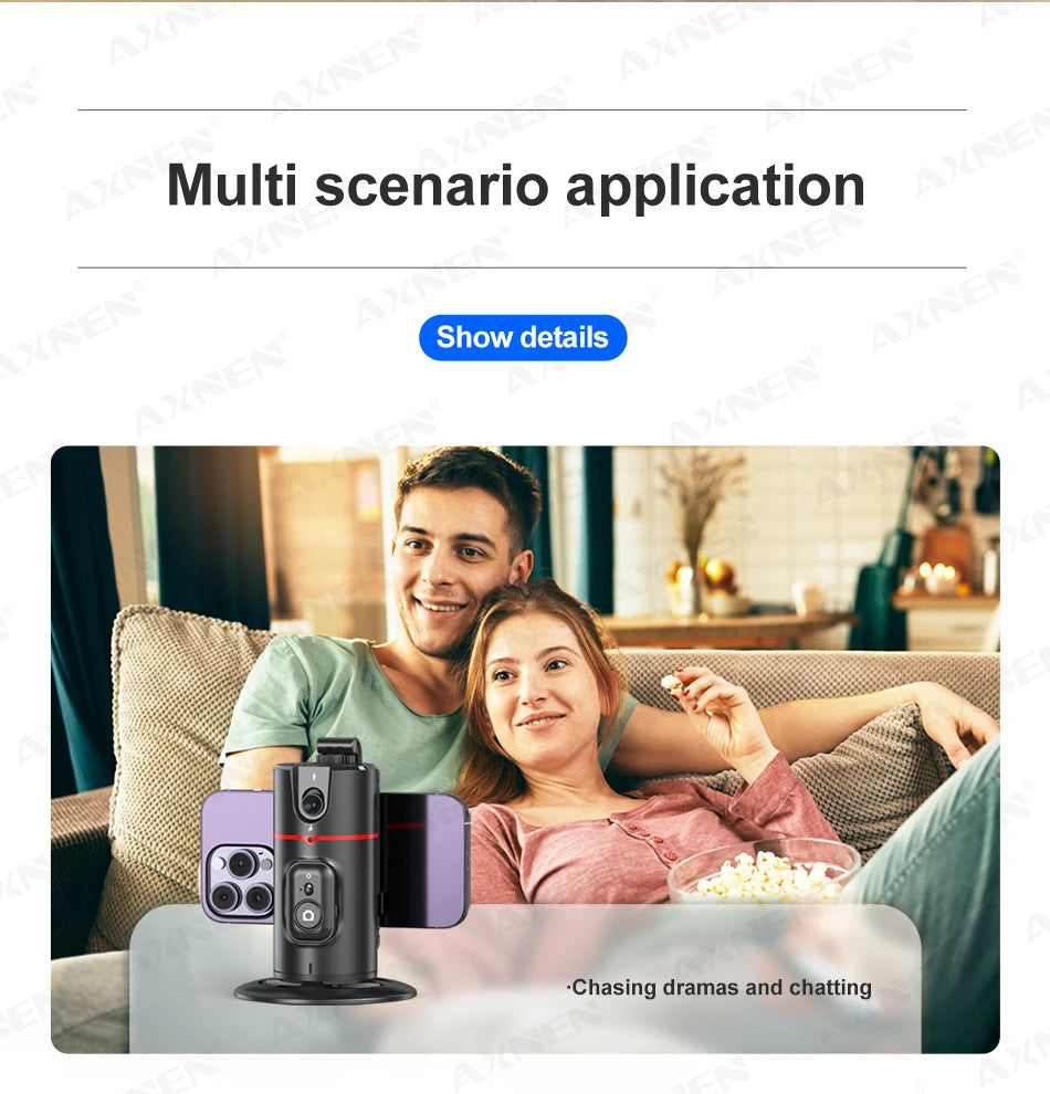 AXNEN P02 360 Rotation Follow-up Gimbal Stabilisator Einbeinstativ Desktop Tracking Gimbal mit Fernbedienung für Telefon Tiktok Live Fotografie - FUXL-Shopify